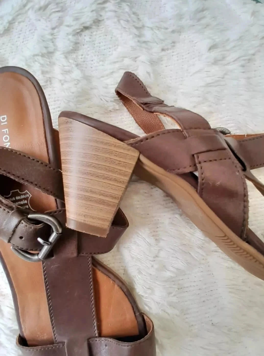 Sandalias marrones con tacones, talla 40, Marca Di Fontana – photo 2